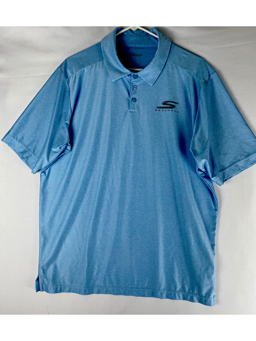 Skechers Performance Go Golf Polo Shirt Men's L Heathered Blue, Lightweight